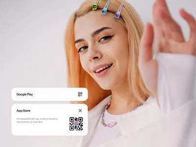VK Знакомства app dating interface design landing page minimal qr ui