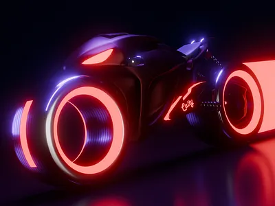 Futuristic Bike 3d bike 3d modelling bike black bike blender cyberpunk futuristic futuristic bike glowing bike lighting modelling neon red glow scifi bike sport tron tron ares vehicle
