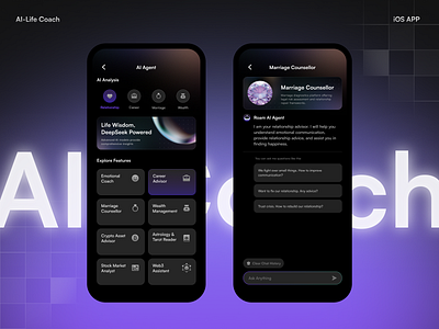 AI Life Coach - iOS APP animation motion graphics ui