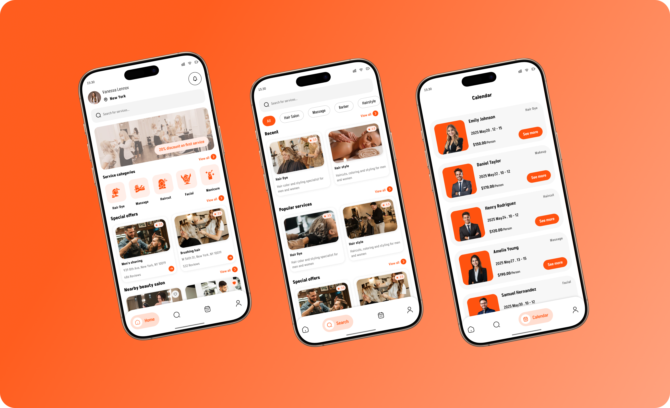 Barber and Beauty Salon Booking App graphic design ui