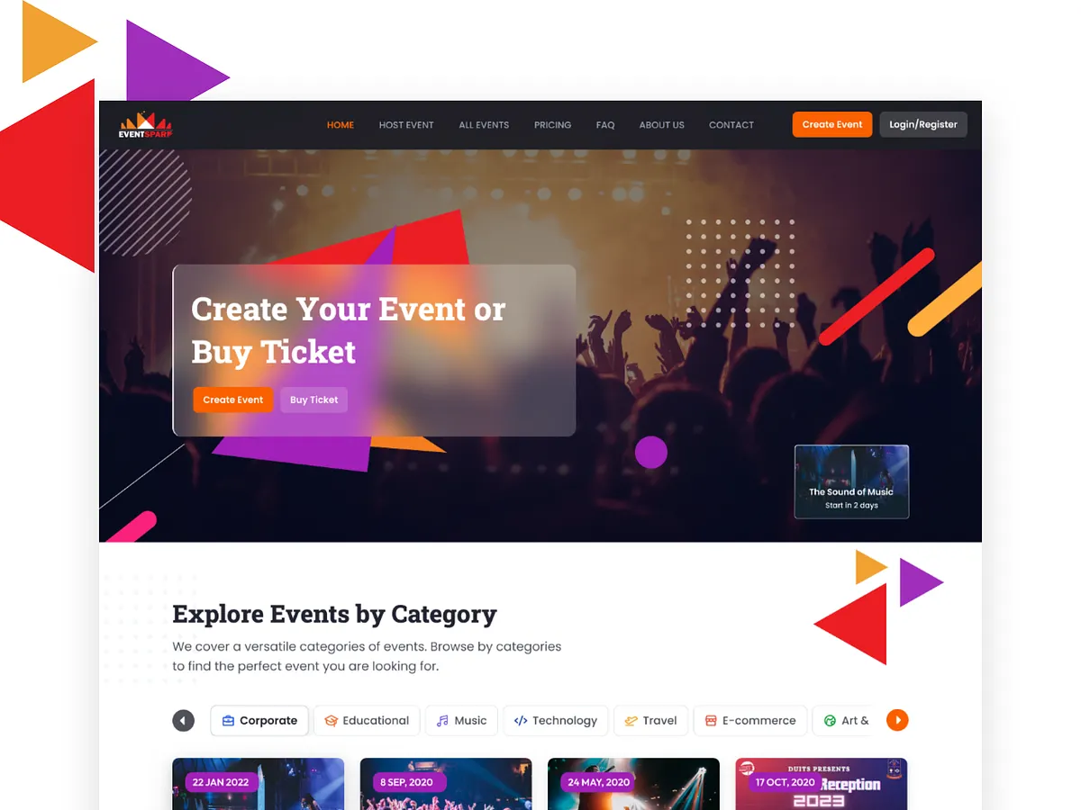 Browse thousands of Event Management Company Website images for design ...