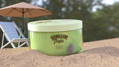 Tropical body butter 3d animation arnold render art branding c4d cinema cinema 4d design dribbble best shot graphic design illustration logo motion graphics photoshop product r social media post tt ui
