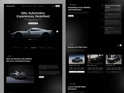 Stratos Drive — Premium Car Rental Website 🚘 booking booking car car car rental clen design dak design dark landing page drive landing page modern design orbix studio rent ui ux vehical website website design