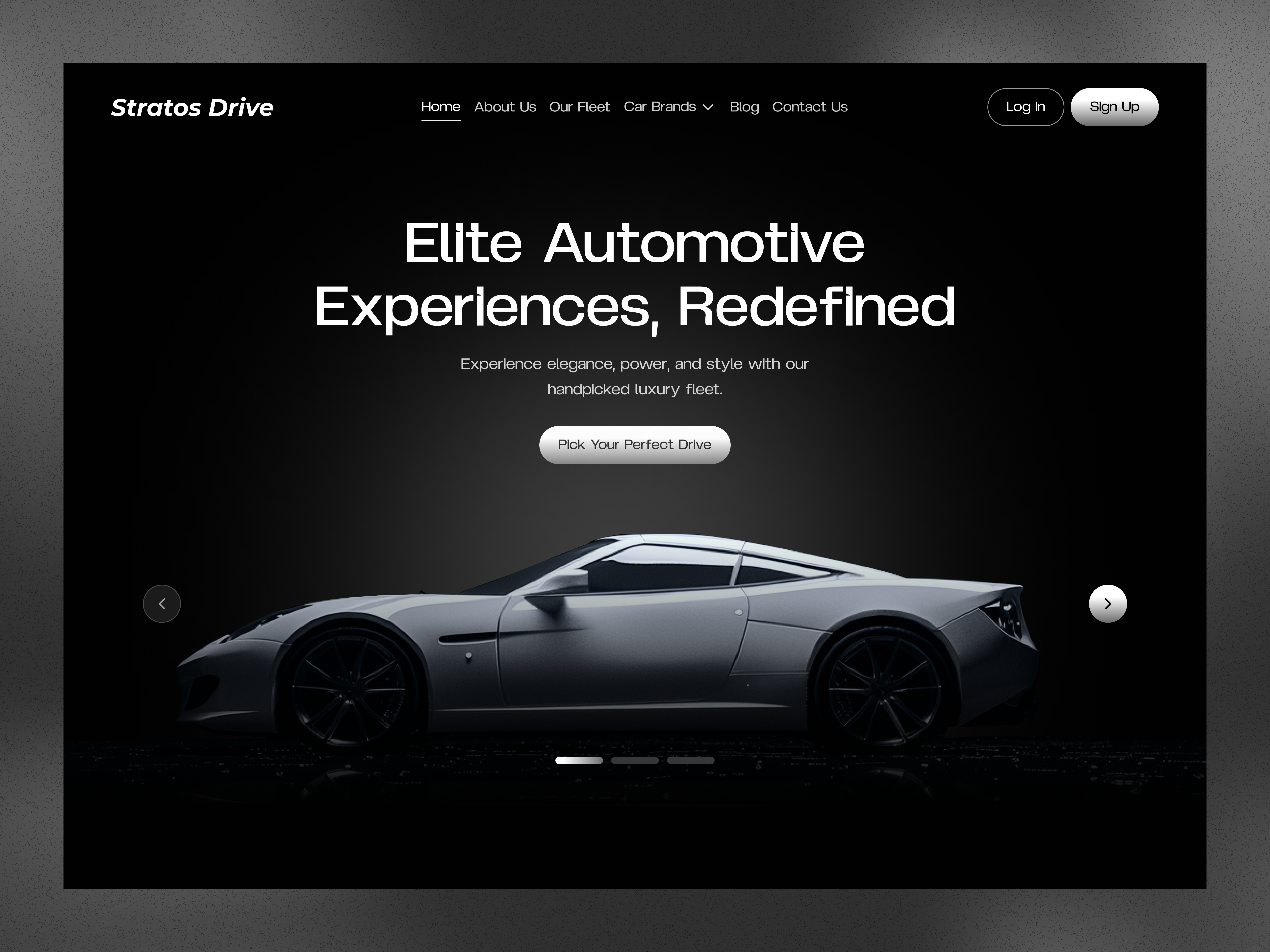 Example of Luxury Car Rental Website Design 