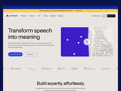 AssemblyAI home page refresh brand branding graphic design illustration marketing ui web design web development