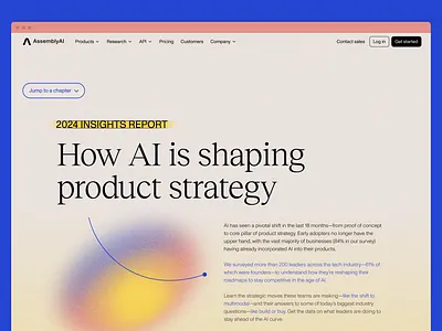 AssemblyAI insights report interactive ai brand design interactive report speechtotext web design web development