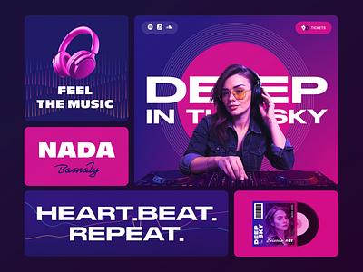 Branding For DJ. Artist - NADA arttist branding colorful dj music ui ux web design website