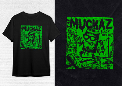 The Muckaz Beer Mascot T-Shirt badge beer beer mascot branding hand drawn illustration logo merch punk punk rock ramones t shirt typography