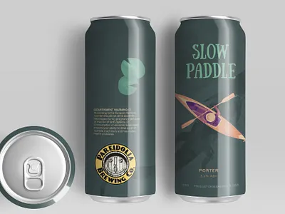 Slow Paddle Porter alligator beer can brewery craft beer drawing illustration packaging