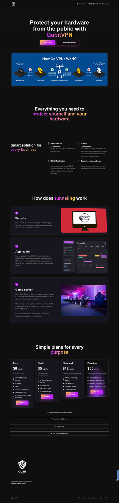 QubitVPN ui website