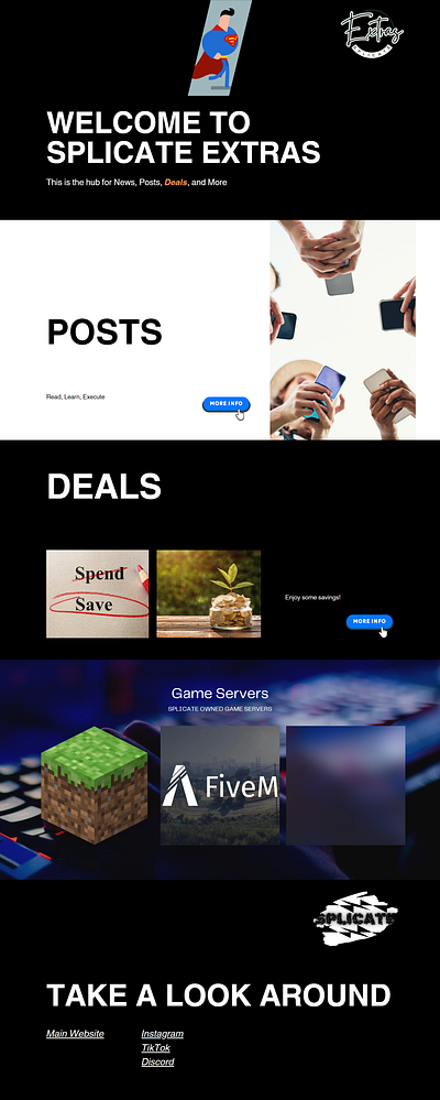 Splicate Extras ui website