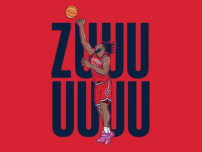 Zuby Ejiofor T-Shirt Design for St. John's University apparel basketball blue college graphicdesign ilustration red st.johns tshirt