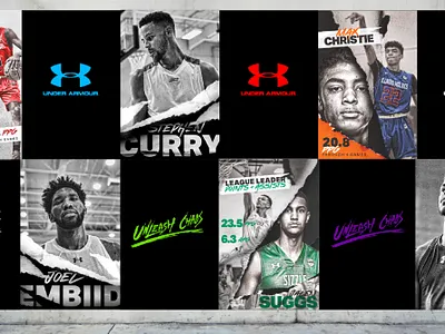 Under Armour Unleash Chaos Campaign basketball bright college colorful graphic design grunge nba poster sports texture typography under armour wild postings