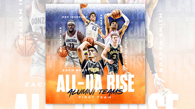 UA Rise Alumni Teams Social basketball digital graphic design grunge instagram layout poster social media sports typography