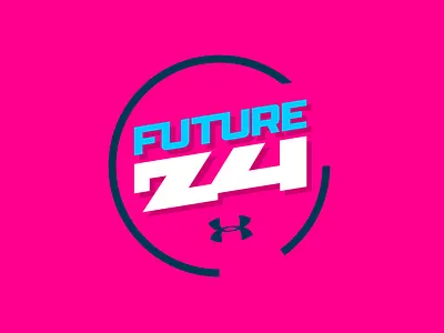 Under Armour Future 24 blue bright graphic design grey icon logo pink sports typography white wordmark