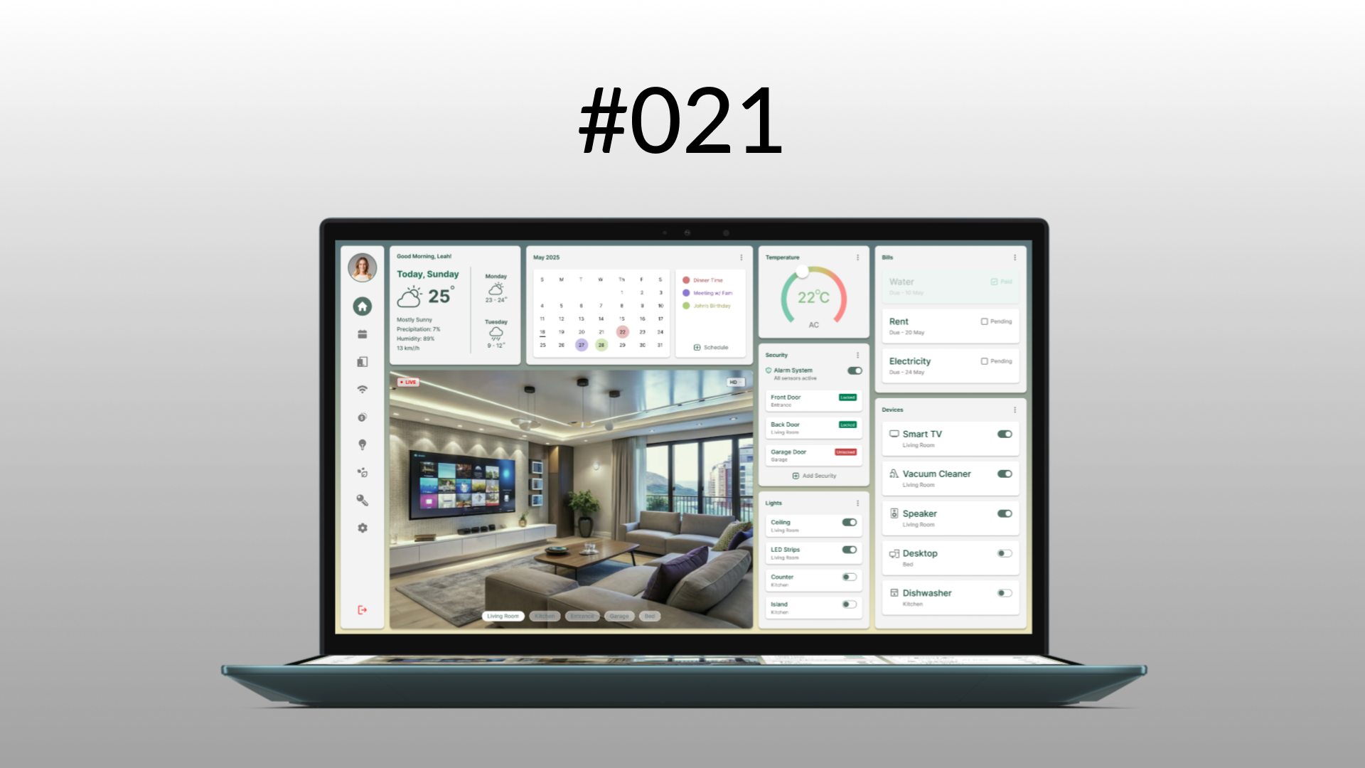 Home Monitoring Dashboard #DailyUI #021 #KinWebb dashboard design frontend home home monitoring dashboard homepage kinwebb minimalist monitoring ui web design