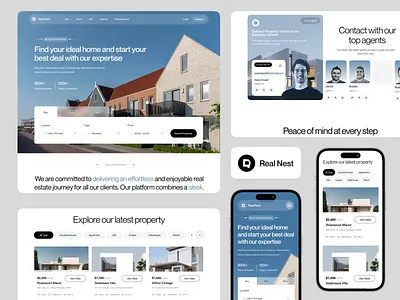 Real Estate Website Design — Clean & Modern UI booking system clean ui landing page landing page design modern ui property property dashboard property listing property search real estate agency real estate design real estate landing page real estate ui realestate website ui ux web webdesign website