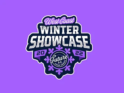 West Coast Winter Showcase basketball black graphic design icon illustration logo purple snowflake sports west coast white winter wordmark
