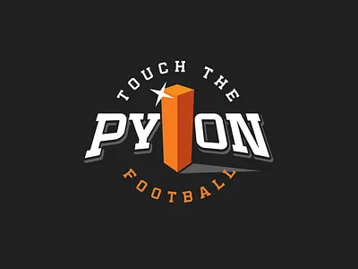 Touch The Pylon black branding digital football graphic design illustration logo nfl orange sports typography white wordmark