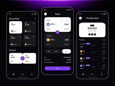 Crypto Mobile App Design app design crypto app crypto mobile app finance finance mobile app mobile app