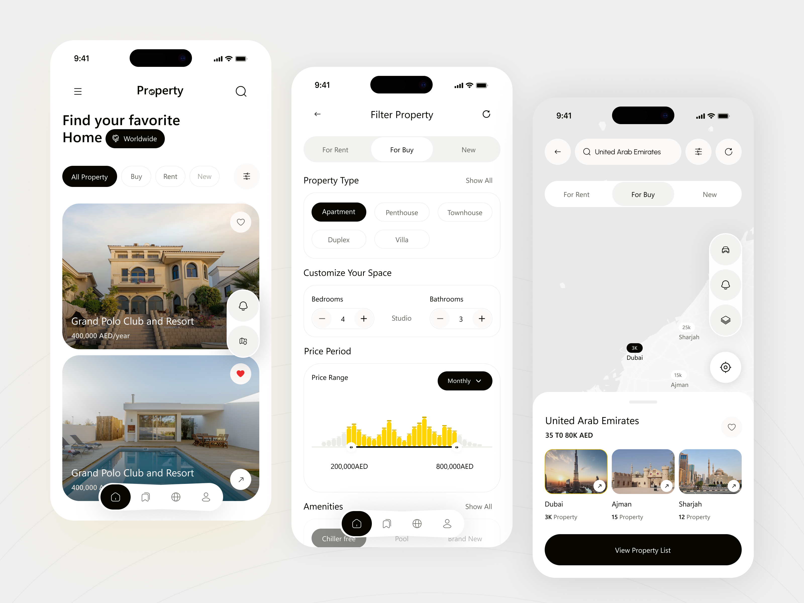 Real Estate Design for Property Finder App apartment finder app app design estate home house house hunting app mobile property app property booking app property finder app real estate mobile app real estate ui rent house saas ui