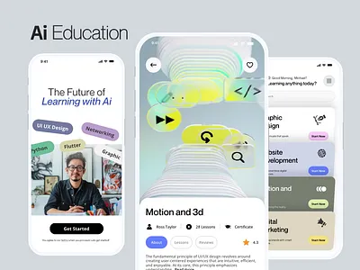 Ai education app design ai ai app ai education app animation app app design app designer app development course app education app modern app motion motion graphics study app ui animation ui design