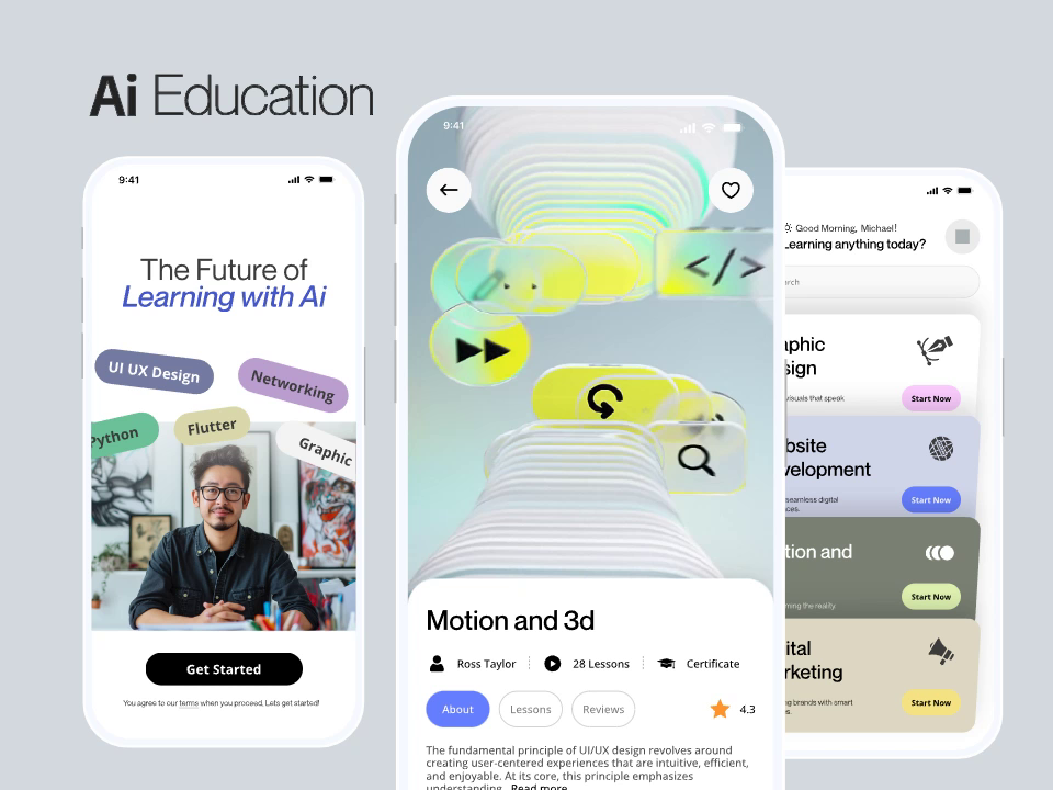 Example of Ai education app design