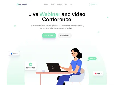 🌟 Elevate Engagement with VisConnect: Live Webinars & Video Con design ui uiuxdesign