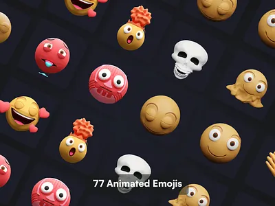 Animated 3D emojis 3d 3d animation 3d emoji animated animation blender cute design emoji emoticon illustration illustrations library looping render resources