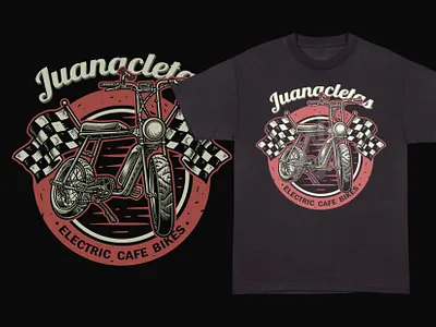 ElectricBike merchandise band artwork branding clothing brand illustration logo vintage illustration