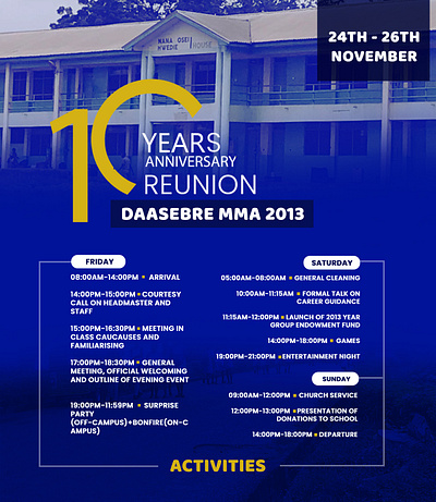 10 years Anniversary Programme Outline