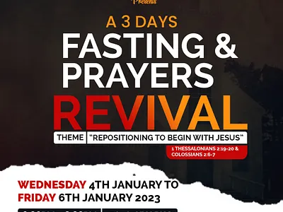 Prayers and fasting flyer for Pentecost church
