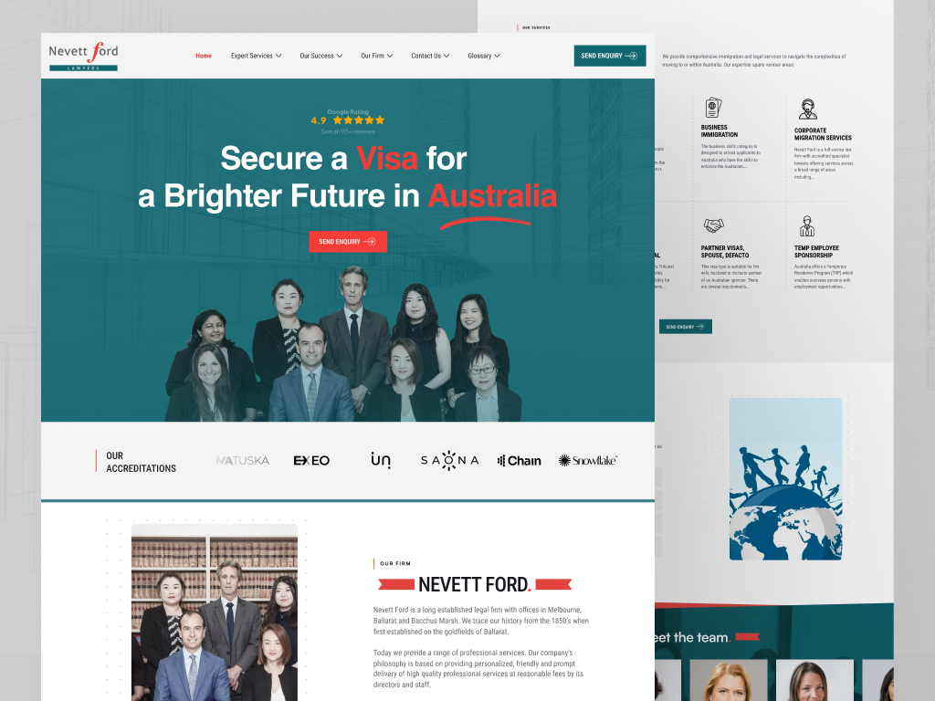 Lawyer Firm website UI Design - Nevett Ford branding clean ui consultancy consulting website corporate design landing page law firm law firm design law firm landing page lawyer website legal company legal services legal tech legal website design responsive design ui design ux design visa consultancy web design website ui