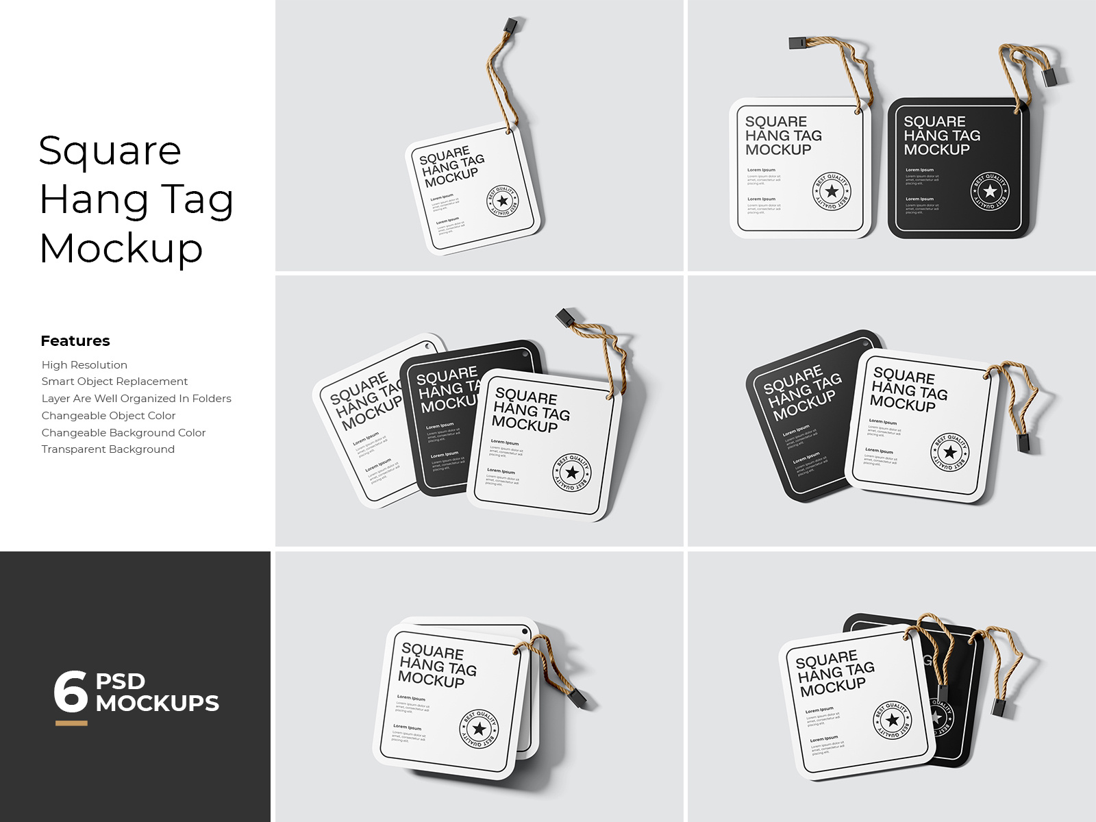 Square Hang Tag Mockup brand branding branding mockup business hang tag mockup label mockup logo mockup mockup product mockup template