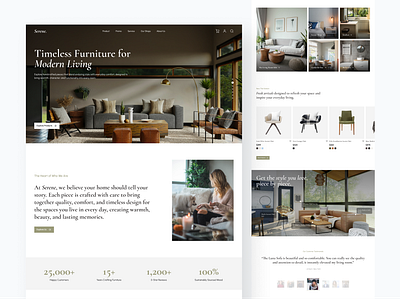 Home Furniture Landing Page UI app design branding dailyui dashboard design figma furniture graphic design illustration landing page logo minimalism minimalist modern product design typography ui user experience user interface web design