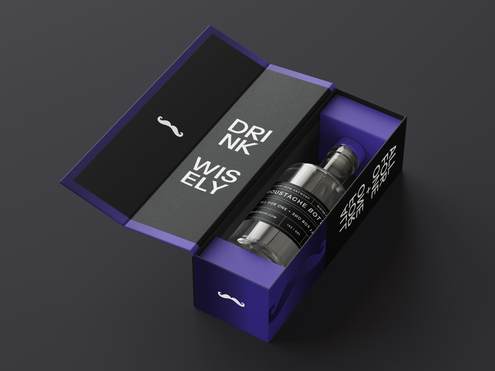 Moustache (Bottles) branding design logo typography