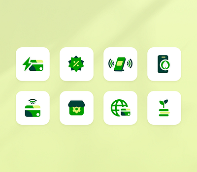 Paymongo Custom Icons creative design green icon set iconography icons illustration ui