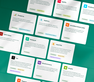 Paymongo - Partner Cards card layout cards design grid minimal ui uiux