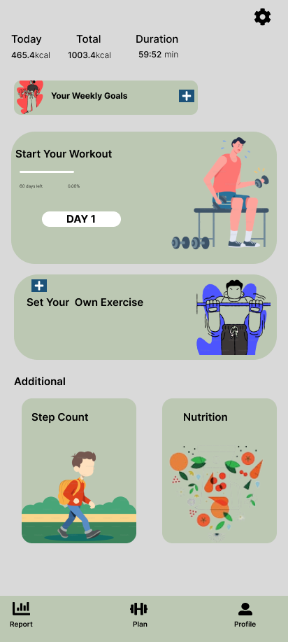 Fitness App Design – Compact Android Layout app design graphic design icon ui ux