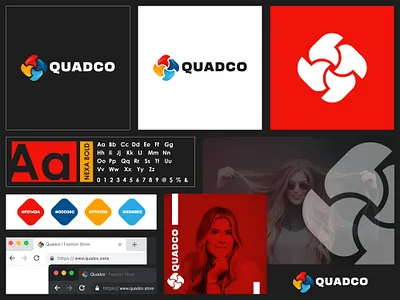 Quadco abstract colorful logo design and brandng apparel action branding clean creative creative icon design fashion logo flat graphic design logo