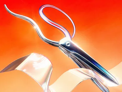 "Mom's fabric scissors" 3d design graphic design illustration