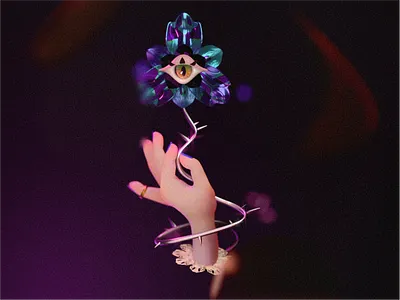 Lucy's flower 3d blender concept flower gradient illustration