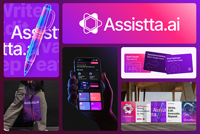 AI Assitant Branding design | Visual Design ai ai assitant assitant brand design brand identity branding content graphic design logo logotype visual identity writing