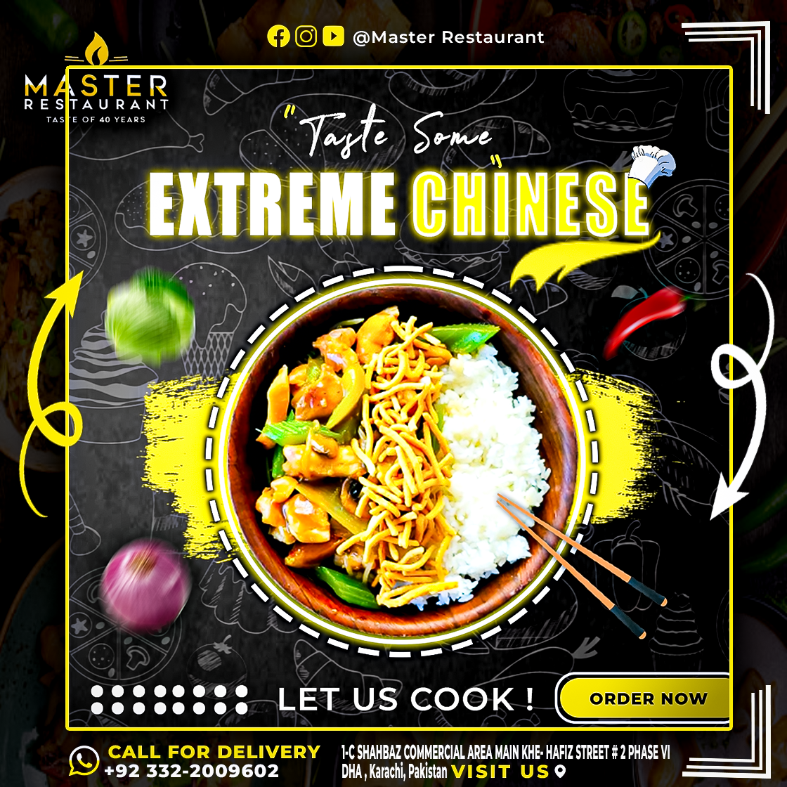 THE MASTER RESTAURANT | SOCIAL MEDIA DESIGN + LOGO 40 years of taste adobe illustrator adobe photoshop ads design advertisement branding facebook ads instagram ads logo logo design masters restaurant new project rebranding restaurant restaurant logo social media design social media logo viral