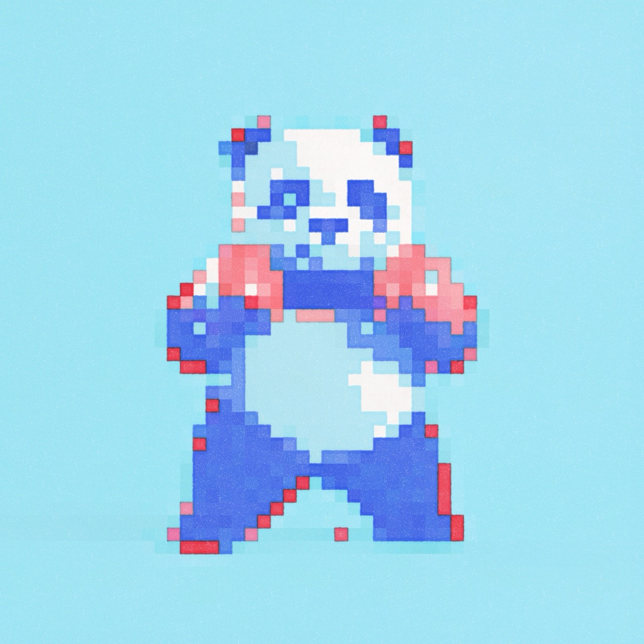 Round 13 cover art game design illustration minimal panda pixel art