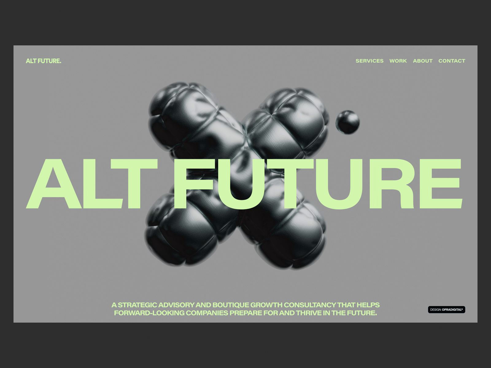 Example of Futuristic Agency Website Concept