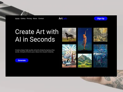 Ai Website Design ai ai art ai website art branding figma graphic design lending page tools ui user experience user interface ux web design web designer website website design