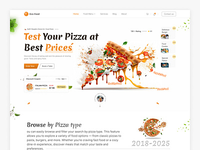 Pizza Landing Page Design burger delivery foodporn italianfood pizzadelivery pizzalandingpage pizzalover pizzatime pizzawebsite restaurant
