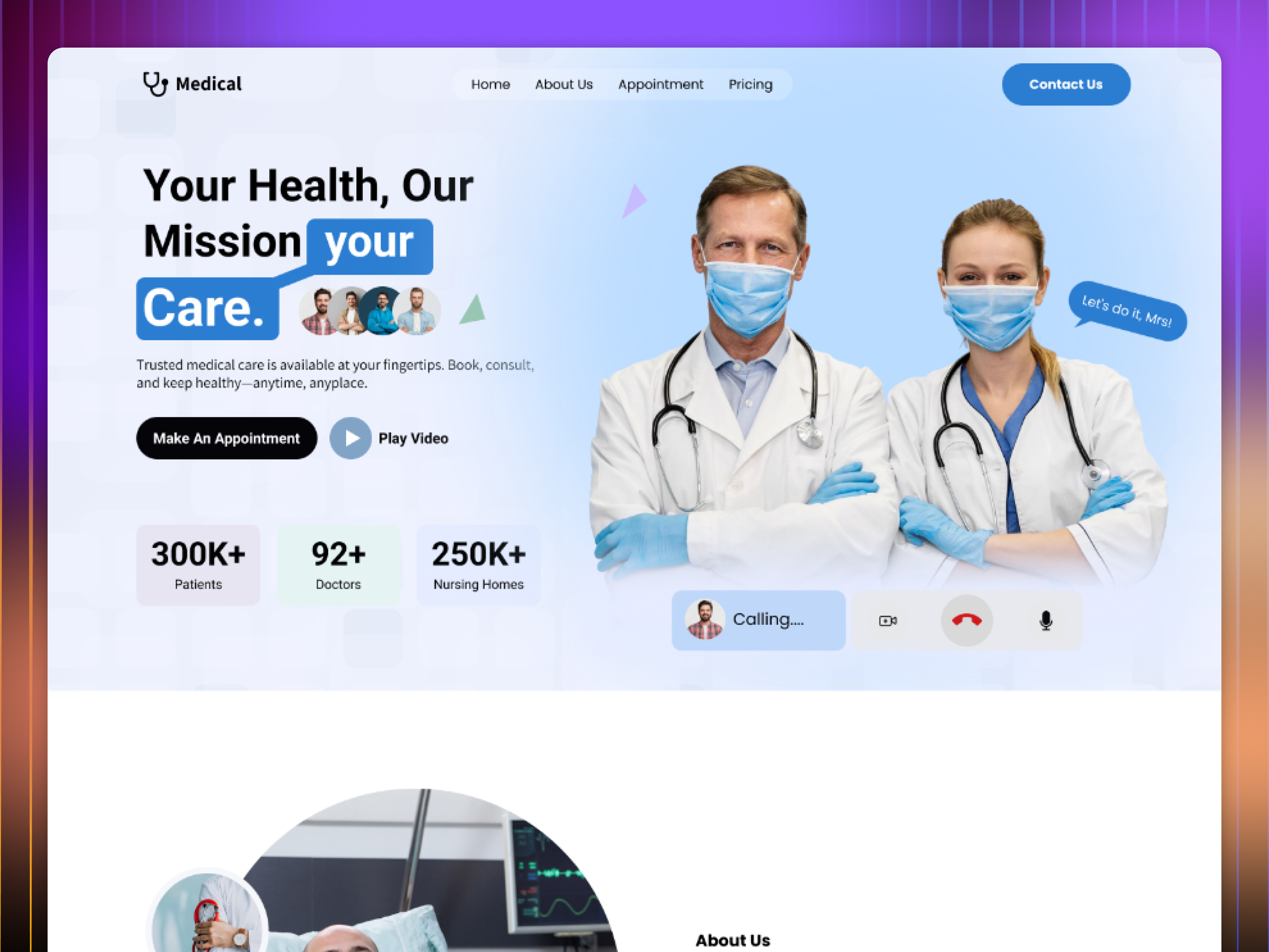 Medical Website Landing Pages arthritis asthma cardiology checkup chronic diagnosis healthcare hypertension landing pages monitoring support treatment ui ui design ui ux ux ux design website wellness