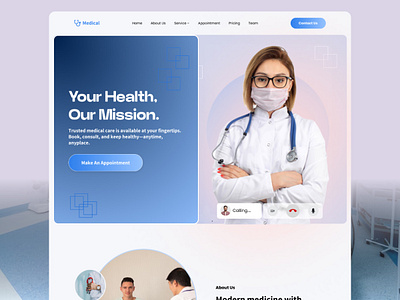 Medical website | Landing page doctor website hero section medical landing page medical website medical website concept morden design ui